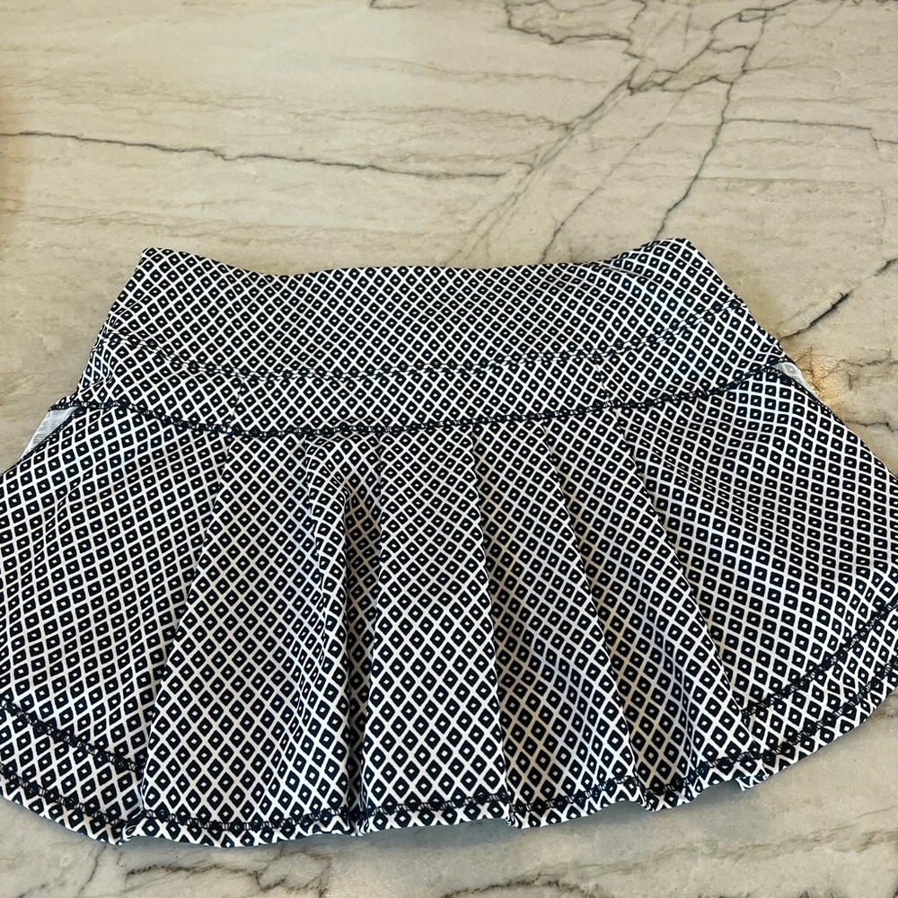 Lucky in Love Black and White Geometric Mini Skirt